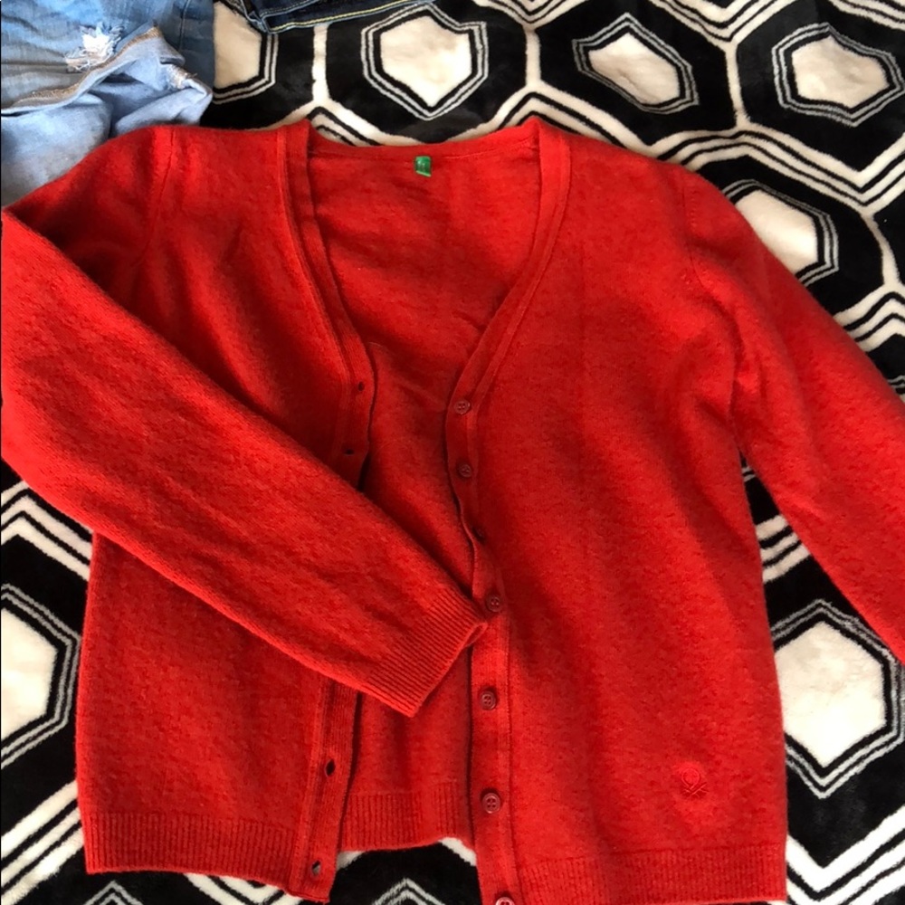 Red Button up United Colors of Benneton S/M